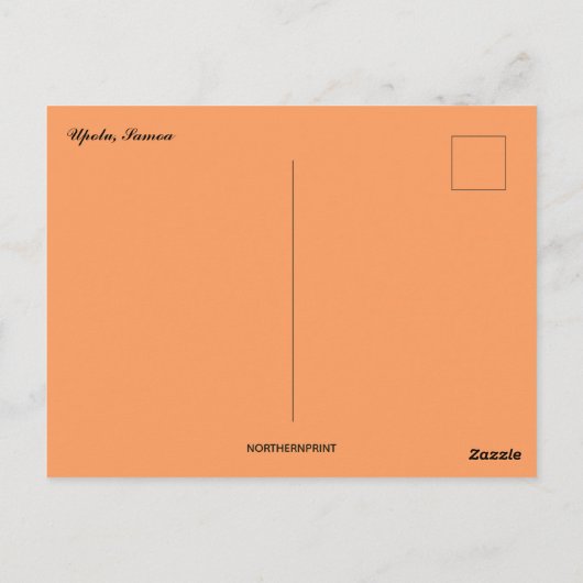 Zonsondergang in Upolu Samoa Briefkaart (Achterkant)