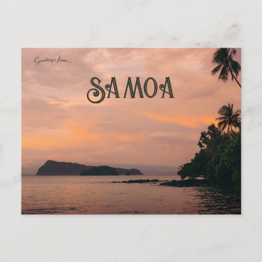 Zonsondergang in Upolu Samoa Briefkaart (Voorkant)