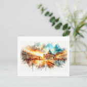 Zonsondergang in Vaticaanstad, Briefkaart (Staand voorkant)