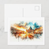 Zonsondergang in Vaticaanstad, Briefkaart (Voorkant / Achterkant)