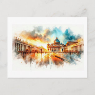 Zonsondergang in Vaticaanstad, Briefkaart