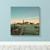 Zonsondergang in Venetië Canvas Afdruk (Insitu (Houten vloer))