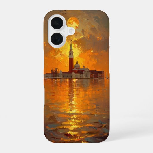 Zonsondergang in Venetië iPhone 16 Hoesje (Achterkant)