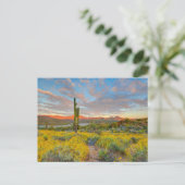 Zonsondergang in woestijnlandschap briefkaart (Staand voorkant)