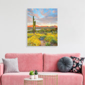 Zonsondergang in woestijnlandschap canvas afdruk (Insitu (Woonkamer))