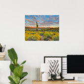 Zonsondergang in woestijnlandschap poster (Thuiskantoor)