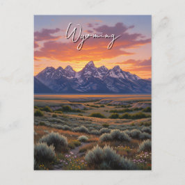 Zonsondergang in Wyoming Reizen Briefkaart