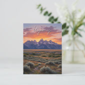 Zonsondergang in Wyoming Reizen Briefkaart (Staand voorkant)