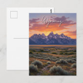 Zonsondergang in Wyoming Reizen Briefkaart (Voorkant / Achterkant)