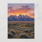 Zonsondergang in Wyoming Reizen Briefkaart (Voorkant)