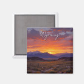 Zonsondergang in Wyoming Reizen Magneet (Voorkant / Achterkant)
