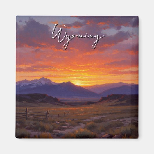 Zonsondergang in Wyoming Reizen Magneet (Voorkant)
