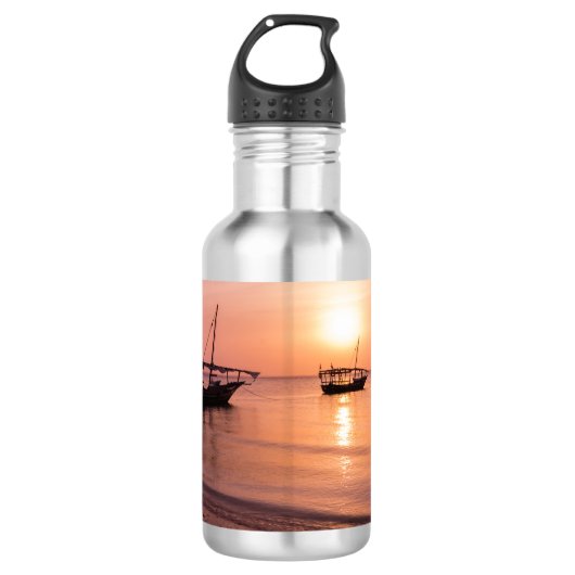 Zonsondergang in Zanzibar Waterfles (Voorkant)