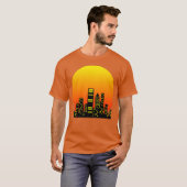 Zonsondergang Inhe Stad grappig T-shirt (Voorkant volledig)