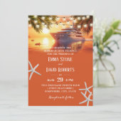 Zonsondergang Jacht & Palm Trees Tropische Strand  Kaart (Staand voorkant)