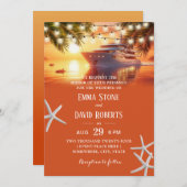 Zonsondergang Jacht & Palm Trees Tropische Strand  Kaart (Voorkant / Achterkant)