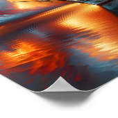 Zonsondergang Jacht Reflectie Poster (Hoek)