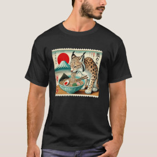 Zonsondergang Japanse Mt. Fuji Postzegel Noedels L T-shirt