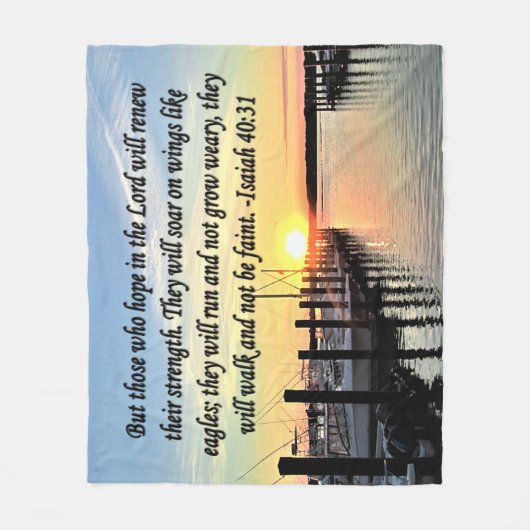ZONSONDERGANG JESAJA 40:31 FLEECE DEKEN (Voorkant)