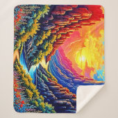 Zonsondergang Kanaal Rivier Kunst Sherpa Deken (Voorkant)
