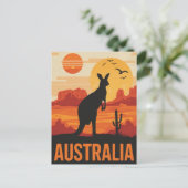 Zonsondergang Kangoeroe in Australië Briefkaart (Staand voorkant)
