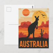 Zonsondergang Kangoeroe in Australië Briefkaart (Voorkant / Achterkant)