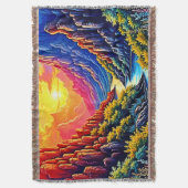 Zonsondergang Kanyon Rivier Kunst Deken (Voorkant Verticaal)