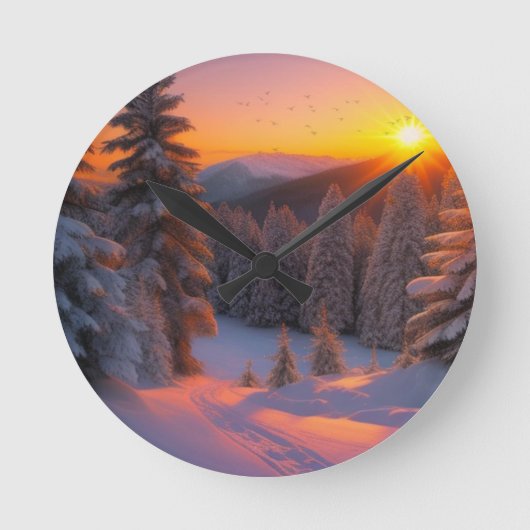 Zonsondergang Kerstmis Ronde Klok (Voorkant)