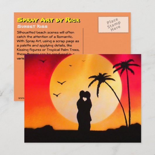 Zonsondergang Kiss Briefkaart (Voorkant / Achterkant)