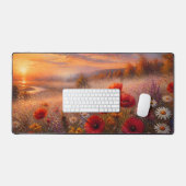 Zonsondergang Klaprozenveld Impressionistisch Schi Bureaumat (Keyboard & Muis)