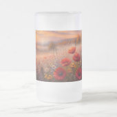 Zonsondergang Klaprozenveld Impressionistisch Schi Matglas Bierpul (Center)