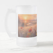 Zonsondergang Klaprozenveld Impressionistisch Schi Matglas Bierpul (Links)