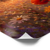 Zonsondergang Klaprozenveld Impressionistisch Schi Perfect Poster (Hoek)
