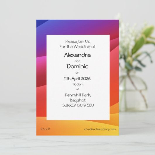 Zonsondergang kleur ombre gradient achtergrond kaart (Staand voorkant)