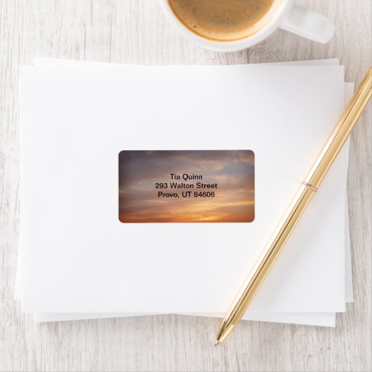 Zonsondergang Kleuren Adreslabel Etiket (Insitu)