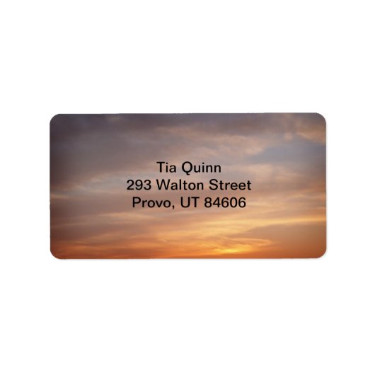 Zonsondergang Kleuren Adreslabel Etiket (Voorkant)