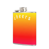 Zonsondergang Kleurenfles met Tekstjuichen Heupfles (Links)