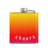 Zonsondergang Kleurenfles met Tekstjuichen Heupfles (Achterkant)