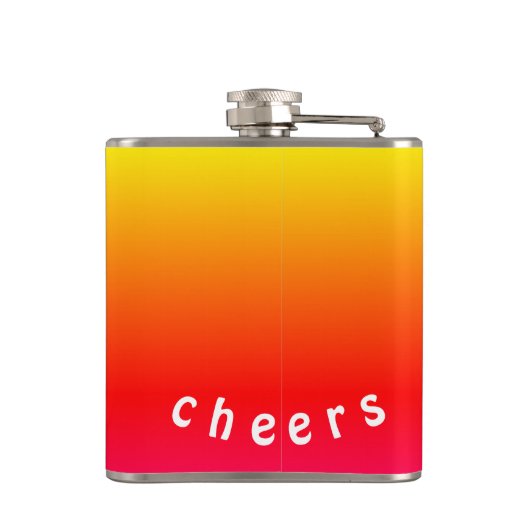 Zonsondergang Kleurenfles met Tekstjuichen Heupfles (Achterkant)