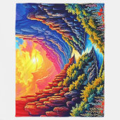 Zonsondergang Kloof Rivier Kunst Fleece Deken (Voorkant)