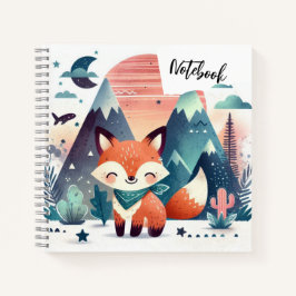 Zonsondergang Knuffels – Lachende Vos in Woestijn  Notitieboek