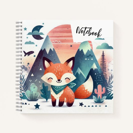 Zonsondergang Knuffels – Lachende Vos in Woestijn  Notitieboek (Voorkant)