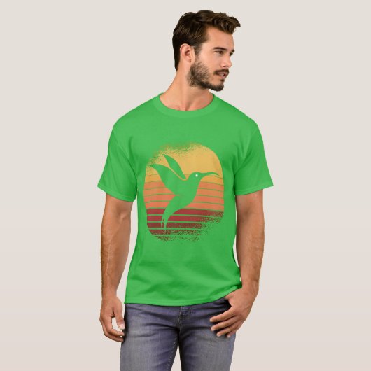 Zonsondergang Kolibrie Kolibries Vogels grappig T-shirt (Voorkant volledig)