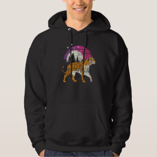 Zonsondergang Koppel Vogels Wilde Kat Roofdier Die Hoodie