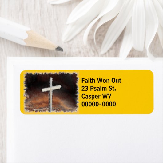 Zonsondergang Kruis 4 Etiket (Insitu)