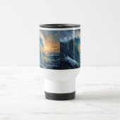 Zonsondergang Kunst met Oceaan Golf - Abstract Zee Reisbeker (Center)