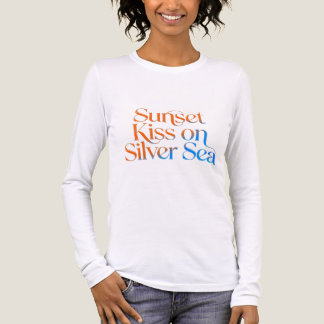 Zonsondergang Kus op Zilveren Zee Gradiënt Typogra Tri-Blend Shirt