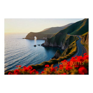 Zonsondergang Kustlandschap– Dramatische Natuurlij Perfect Poster