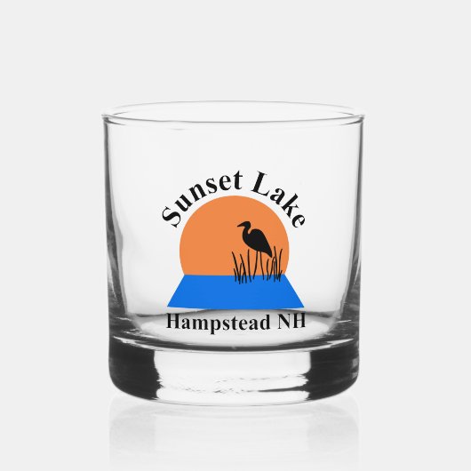 Zonsondergang Lake Whiskyglas Whisky Glas (Voorkant)