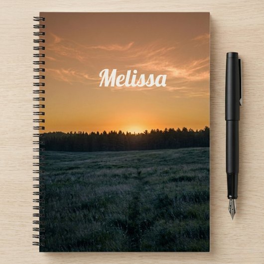 Zonsondergang Landschap Aangepaste Naam Notitieboek